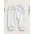 thumbnail image 2 of Faithtur Baby Boys Sweatpants, Elastic Waist Drawstring Solid Fall Trousers with Pockets for Casual Daily, 2 of 7