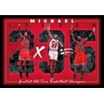 thumbnail image 1 of Michael Jordan 6-Time NBA Champion Chicago Bulls Framed Memorabilia, 1 of 5