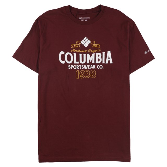 Columbia Mens Sportswear co. 1938 Graphic T-Shirt, Red, Large