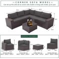 thumbnail image 2 of Kullavik Patio All Weather woven 6-Piece Metal Sectional Sets with Cushions,Grey, 2 of 5