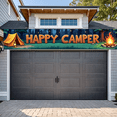 thumbnail image 3 of Forest Design Happy Camper Tent Banner Campfire Nature Scene for Outdoor Adventure Camping Event, 3 of 5