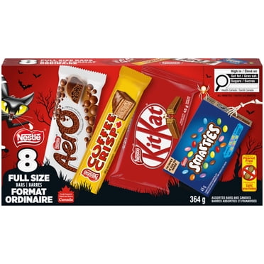 NESTLE KITKAT, AERO, SMARTIES et COFFEE CRISP, barres et friandises en format ordinaire, sans arachides