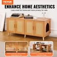 thumbnail image 2 of VEVOR Cat Litter Box Enclosure Wooden Litter Box Furniture Hidden for 2 Cats, 2 of 9