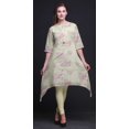 thumbnail image 3 of Bimba White Rose & Ranunculus Floral Printed Tops For Women Asymmetric Kurti Summer Dress For Girls XSmall, 3 of 6
