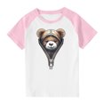 thumbnail image 3 of Feancey T-Shirts Graphiques pour Enfant Mignons Imprimés 3D Col Rond Hauts Raglan Manches Courtes T-Shirt Décontracté Tout-Petits Garçons Filles T-Shirts Cadeaux Fantaisie Rose 13 Ans, 3 of 9