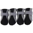 thumbnail image 1 of 4Pcs Pet Dog Shoes Non-slip Soft Sole Breathable Mesh Adjustable Straps Boots, 1 of 8