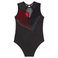 thumbnail image 4 of Choomomo Kid Girls Shiny Rhinestone Athletic Dance Gymnastics Leotards One Piece Ballet Dance Bodysuit Red 12, 4 of 7
