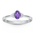 thumbnail image 2 of Birthstone Oval Ring with Shoulder Accents - Amethyst (February), 2 of 5