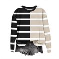 thumbnail image 3 of Rbaofujie Chandails pour Femmes Tendance Chandails Décontractés à la Mode Imprimés à Col Rond à Manches Longues Chandail à Enfiler Hauts Chandails Noirs Chandails à Capuchon d'Automne pour Femmes, 3 of 3