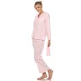 thumbnail image 3 of White Mark Women's Three-Piece Button-Down Pajama Set, 3 of 6