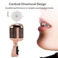 thumbnail image 3 of Vintage Dynamic Microphone, Classic Retro Style Microphone, Cardioid Directional Zinc Alloy Self Tensioning Rotating Rack Retro Dynamic Vocal Microphone for KTV Party, 3 of 7