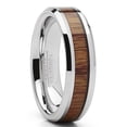 thumbnail image 1 of Tungsten Carbide Wedding Band Ring, Real Koa Wood Inlay Men's 6mm 6, 1 of 5