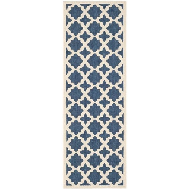 Safavieh Courtyard Navy Indoor Outdoor Rug - Runner 2'3" x 10'