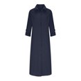 thumbnail image 4 of Pisexur Robe Chemise pour Femmes en Coton et Lin Chic à Boutons, Manches Retroussables, Longue Blouse, Robe Maxi, 4 of 6