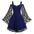 thumbnail image 1 of NMMUED Costumes d'Halloween pour Femmes Robe de Fête Masquée Robe Gothique Robe Renaissance Femmes Robes Gothiques de Mascarade Vêtements Gothiques pour Femmes Robe à Manches Évasées Bleu TTG, 1 of 4