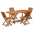 thumbnail image 1 of Pemberly Row Traditional 5-piece Wood Patio Furniture Set in Natural Oil, 1 of 6