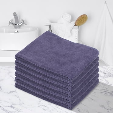 Fridja Ensemble de Débarbouillettes Ultra Douces, Lot de 6, Couleur Unie, Débarbouillette Très Absorbante pour Salle de Bain, Hôtel, Spa et Cuisine, Serviettes à Main et Linges pour le Visage Polyvalents 11,8 Pieds' x 27,5 Pieds', Gris