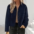 thumbnail image 1 of Plus Size Suede Jackets For Women 2025 Casual Button Down Cropped Jacket Fall Long Sleeve Outerwear Coats Work Clothes, 1 of 8
