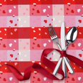 thumbnail image 3 of Valentine''s Day Table Cloth, 60 x 102 Inch, Checkered Rectangle Tablecloth Love Heart Patterned Washable Decorative Table Cover for Wedding Holiday Party Kitchen Dinning Anniversary, 3 of 6