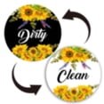 thumbnail image 1 of Hearth & Gear Clean Dishwasher Dishwasher Clean Sign Kitchen Reversible Dish Washer Sign Refrigerator Flip With Mag Netic Plate (Flower) Smelly Stickers Scratch And Sniff Stickers Set Girl Skateboard, 1 of 6