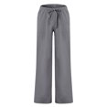 thumbnail image 3 of MAWCLOS Men Trousers Elastic Waist Sweatpants Drawstring Pants Baggy Party Solid Lounge Gray 3XL, 3 of 9