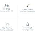 thumbnail image 2 of Gigoteuse HALO® SleepSack® - 100% Coton, rayure bleu, 2 of 5