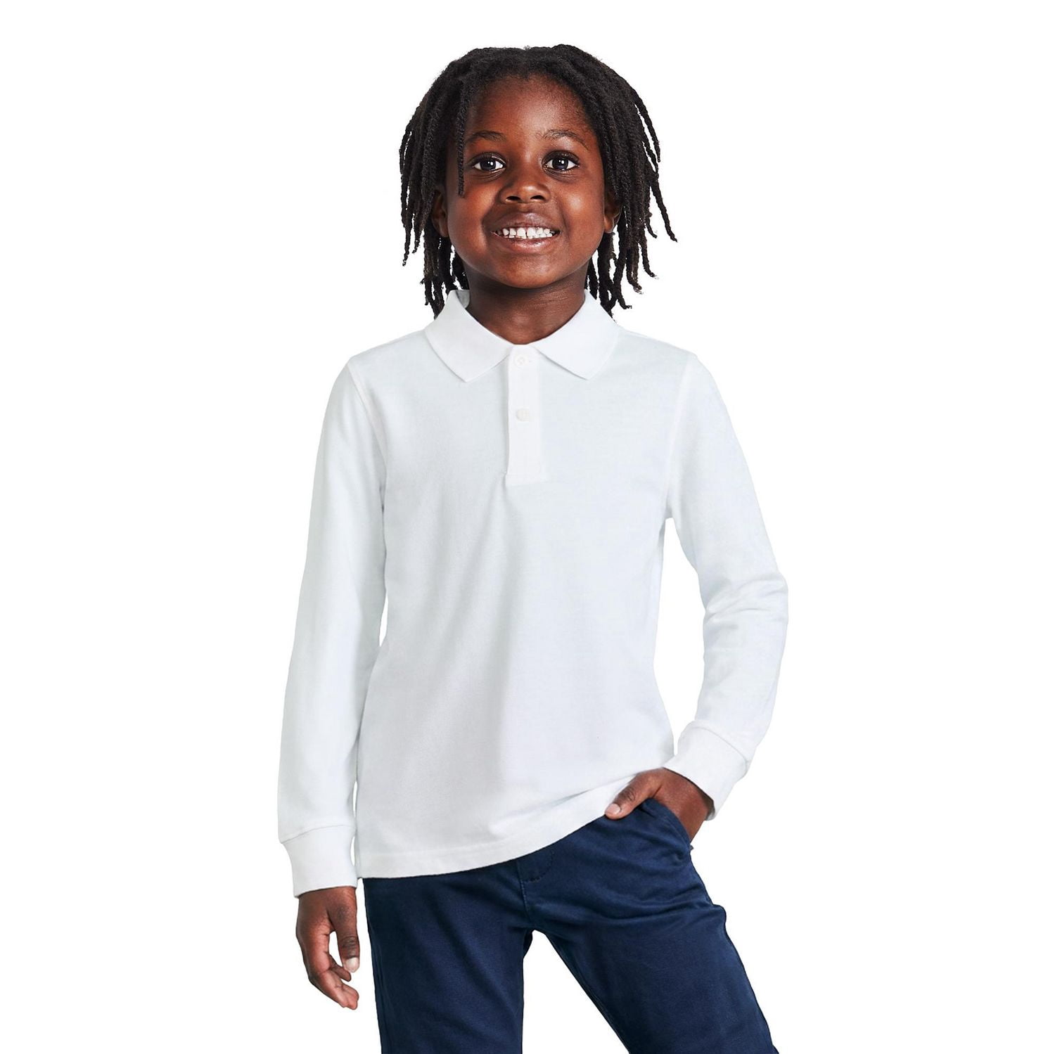 George Boys' Long-Sleeve Uniform Polo 2-Pack