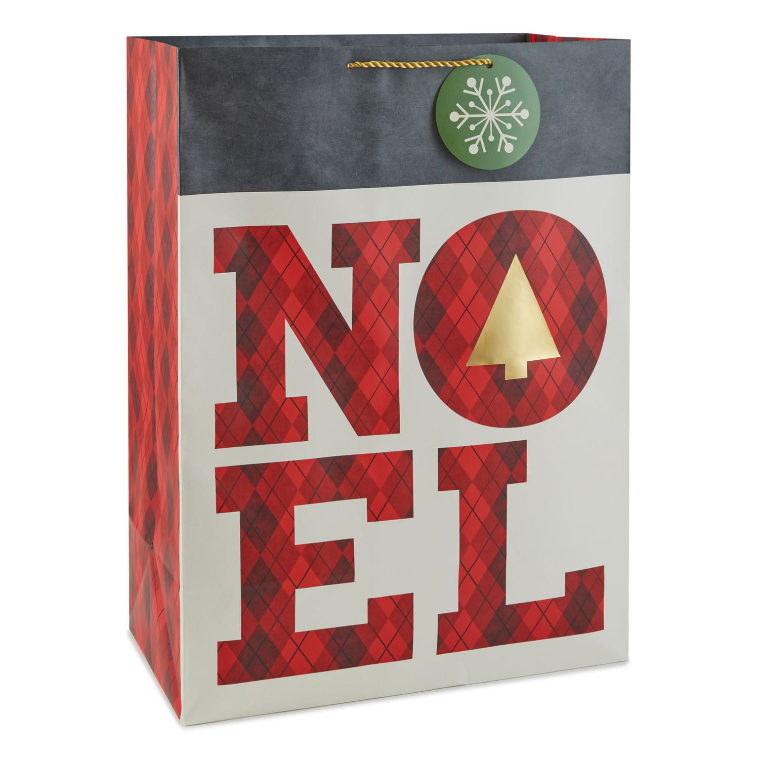 Image Arts – Sac-cadeau géant de Noël. Inscription sur motif écossais. 20 po.