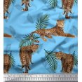 thumbnail image 1 of Soimoi Rayon Fabric Leaves & Leopard Animal Print Fabric by Yard 42 Inch Wide, 1 of 1