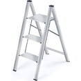 thumbnail image 1 of Step Ladder Aluminium Folding Ladder with Wide Steps Portable Slim Step Stool Household Ladder Stepladder with Multi-Function Silver, 1 of 7