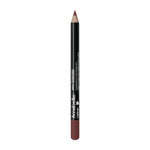 Annabelle Crayon à Lèvres, 300 Cinnamon Spice, un Crayon à Lèvres Noir avec une Pointe Aiguisée de Couleur Cannelle et une Marque Imprimée Blanche, Conçu pour une Définition Précise des Lèvres et une Finition Naturelle, Convient pour Rehausser la Forme des Lèvres avec une Formule Hypoallergénique.