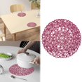 thumbnail image 1 of Oleegame 1 Pce Napperon 15 Pouces Tapis de Bol Multifonction Papier Résistant Décoration de Table à la Maison Napperons pour Cafés Café Foncé Rond Rose, 1 of 7
