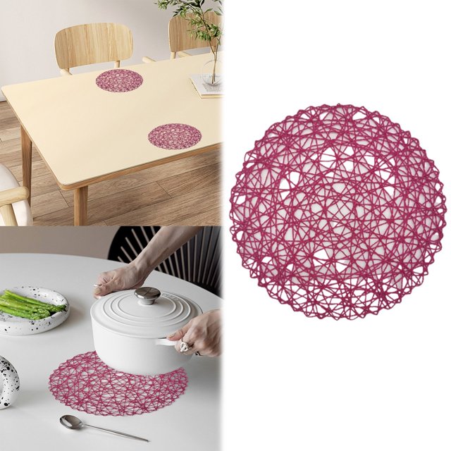 Oleegame 1 Pce Napperon 15 Pouces Tapis de Bol Multifonction Papier Résistant Décoration de Table à la Maison Napperons pour Cafés Café Foncé Rond Rose