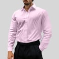 thumbnail image 2 of Admvng Compression Shirt Men Solid Wrinkle-Free Long Sleeve Regular Fit Button Down Shirt S-2XL, 2 of 3