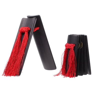 Miangastore Traditional Allegro Clappers Kuaiban Black 1 Set 7.5X6.4X1.3In