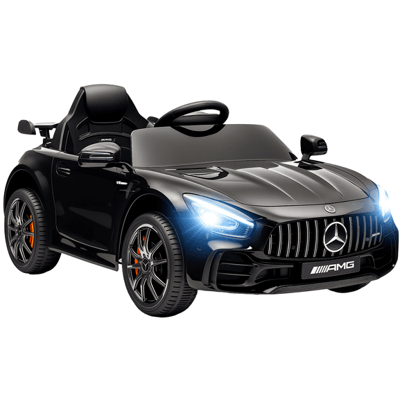 Qaba 12V Mercedes-Benz Licensed Kids Electric RC Car, Ride on Toddler Toys Gift, Black