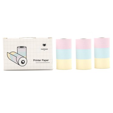 Amdohai Papier d'Impression Thermique Paperang Papier d'Impression Thermique Coloré Compatible avec Imprimante de Poche Paperang P1/P1S/P2 57*30 mm (3 Rouleaux)