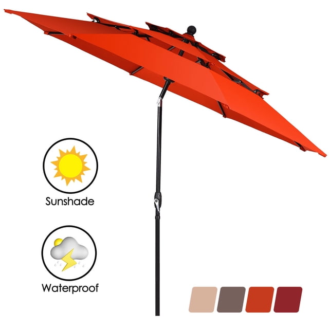 Patiojoy Outdoor Auto-tilt Patio Market Umbrella W/ Double Vented