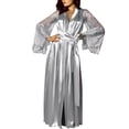 thumbnail image 1 of Penkiiy Robe en Dentelle Patchwork Pyjama à Manches Courtes pour Femme Pyjama Court Décontracté Vêtements de Maison m Gris, 1 of 9