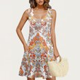 thumbnail image 1 of Ovzne Robes pour Femmes 2025 Robe Femme Robe Décontractée et à la Mode Imprimée Col Rond Sans Manches avec Poche Robe Courte Décontractée Grande Taille Robe Maxi Imprimée Liquidation, 1 of 7