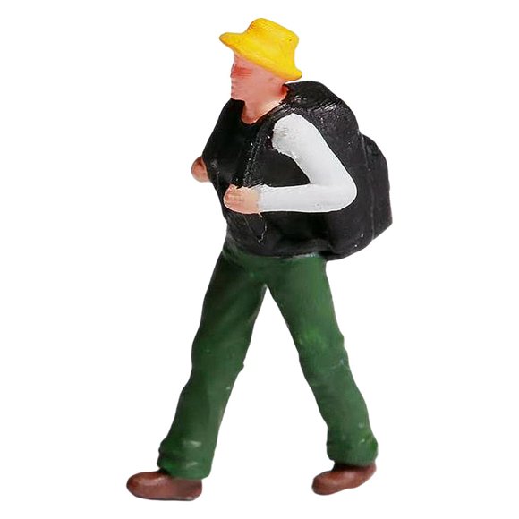 Yinanstore 1:87 HO Resin Figures Diorama Miniature People Character Doll for Micro Scene DIY Scenery Train Railway Model Table Ornament 2cm E, Height 2cm Yellow Hat E