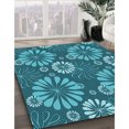 thumbnail image 3 of Ahgly Company Machine Washable Indoor Square Transitional Teal Green Area Rugs, 8' Square, 3 of 7