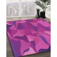 thumbnail image 3 of Ahgly Tapis d'Intérieur Lavable en Machine Carré Transitionnel Rose Profond, 5 Pieds Carré, 3 of 7