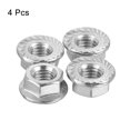 thumbnail image 3 of Uxcell Flange Left Hand Nuts, M8x1.25mm 304 Stainless Steel Serrated Flange Left Hand Reverse Nuts, Silver 4pack, 3 of 6