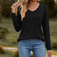 thumbnail image 2 of vdgthytj Chandails pour Femmes à Manches Longues Mode d'Automne Col en V Hauts Tricotés Confort Doux Chandails de Base, 2 of 4