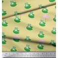 thumbnail image 3 of Soimoi Poly Crepe Fabric Lotus & Frog Kids Fabric Prints by Yard 42 Inch Wide, 3 of 3