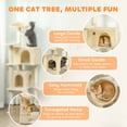 thumbnail image 4 of PawHut 63 Inch Cat Tree with Sisal Scratching Posts, Condos, Beige, 4 of 10