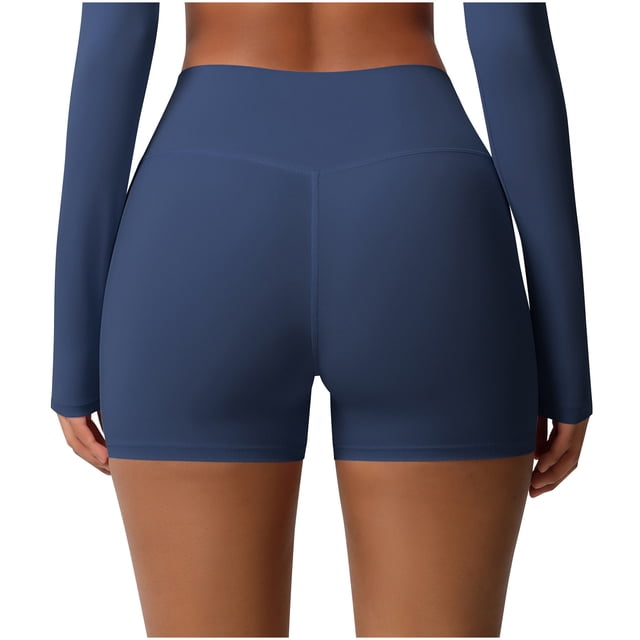 TNDBKQWR Short de Course Femme Femme Short Taille Haute Short Cycliste pour Femme Short d'Entraînement pour Femme Short d'Entraînement Pas Cher pour Femme (Bleu, TG)
