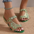 thumbnail image 1 of Cameland Women's Summer New Rhinestone Color Diamond One Line Thick Sole Fashion Wedge Sandals, 1 of 8