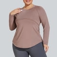 thumbnail image 2 of Timegard Workout Tops for Women Crewneck Long Sleeve Shirts Athletic Running Breathable Shirts Tops, 2 of 6